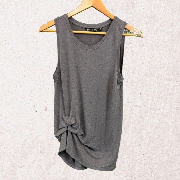 Athleta Gray Sleeveless Asymmetrical Tank Top - Picture 1 of 4